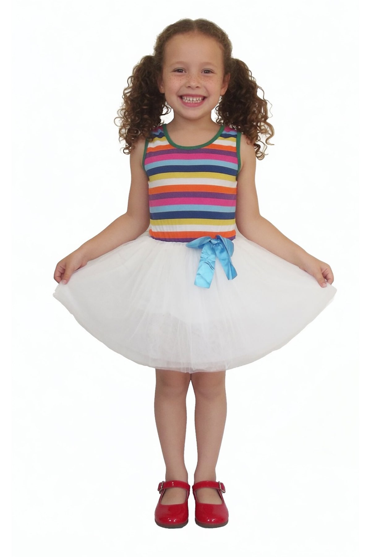 Girls Striped Bodice Tutu Dress