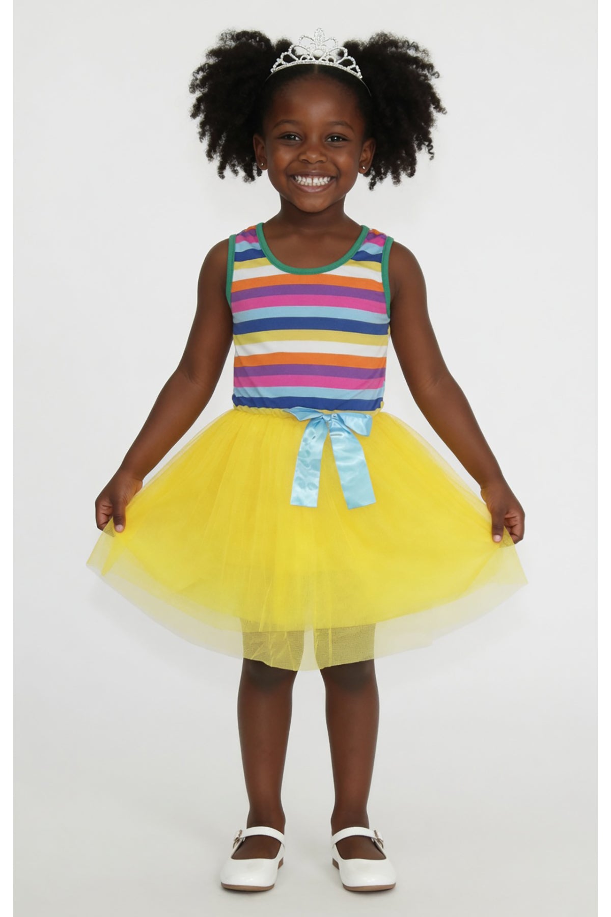 Girls Striped Bodice Tutu Dress