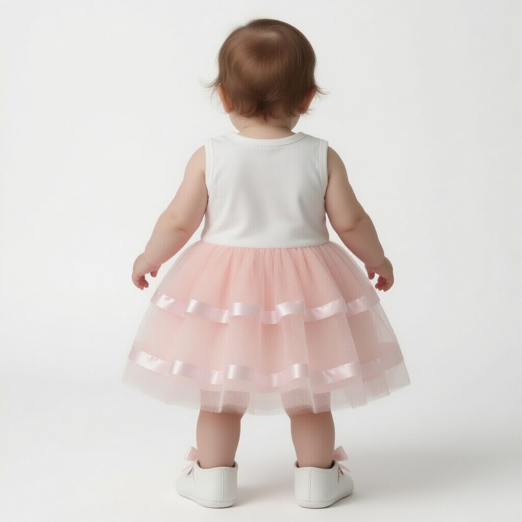 Baby Girls Pink Tulle Party Dress with Embroidered Bodice