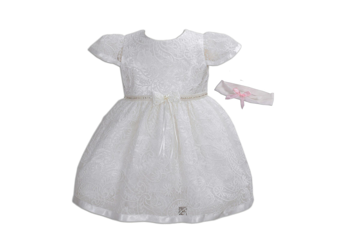 Lace Dress with Headband Set