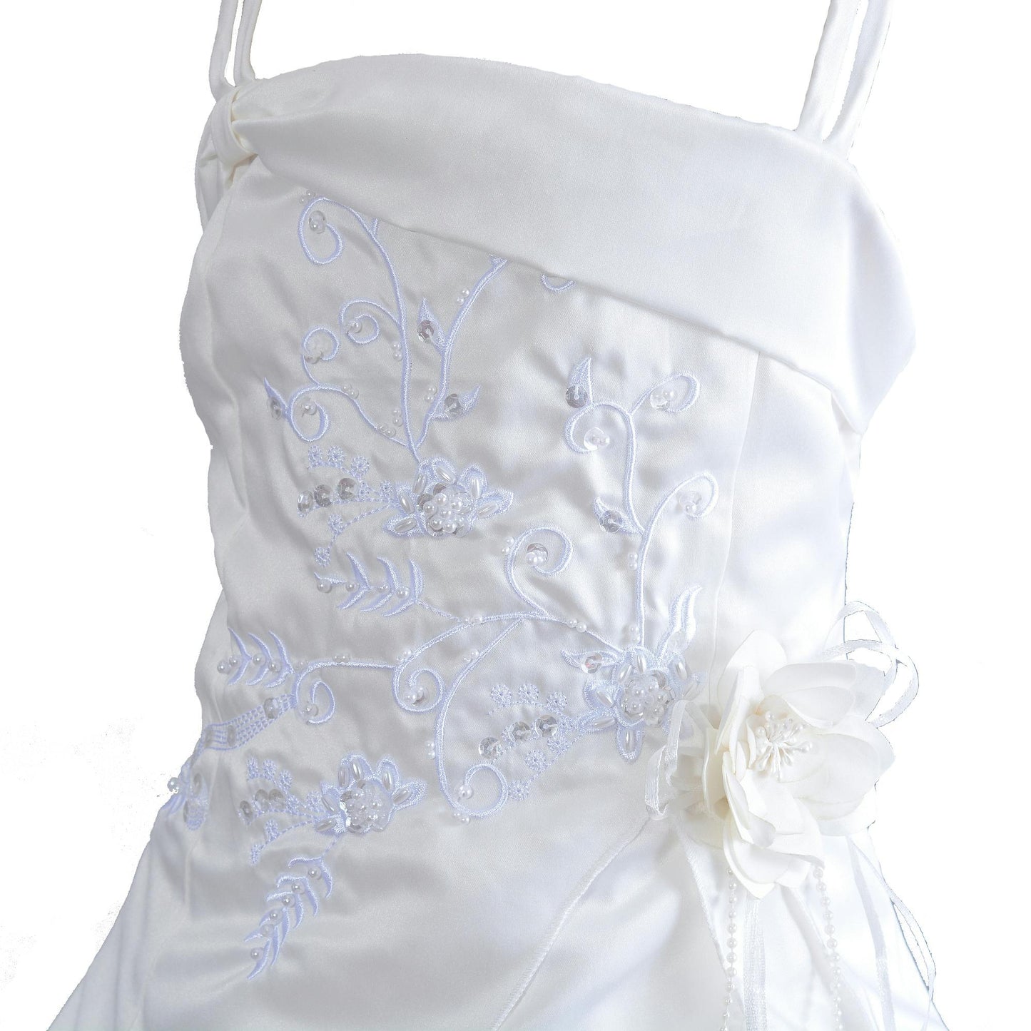 Satin Holy Communion Dress with Veil