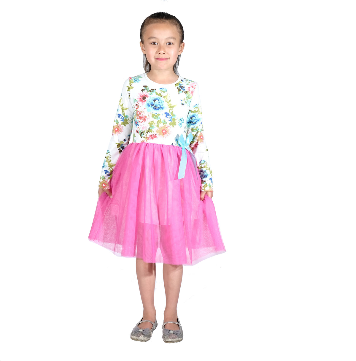 Girls Floral Tutu Party Dress