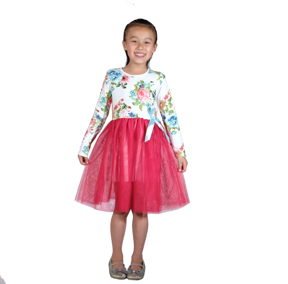 Girls Floral Tutu Party Dress