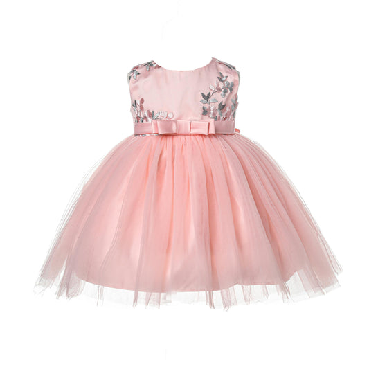 Embroidered Floral Party Dress