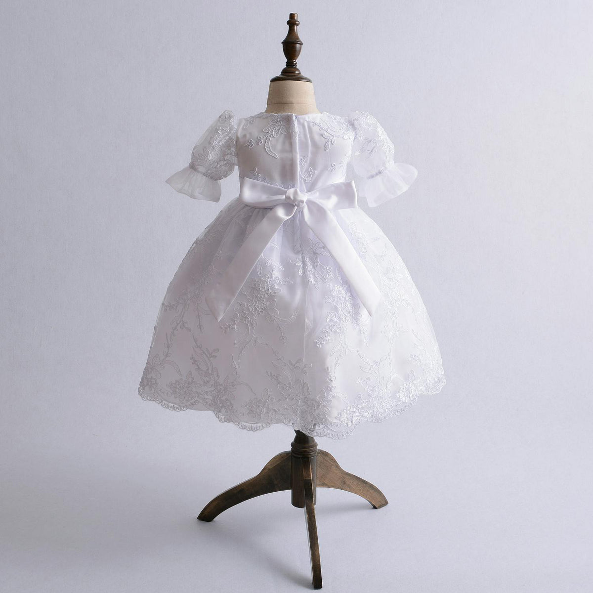 Lace Christening Gown Baptism Gown and Bonnet