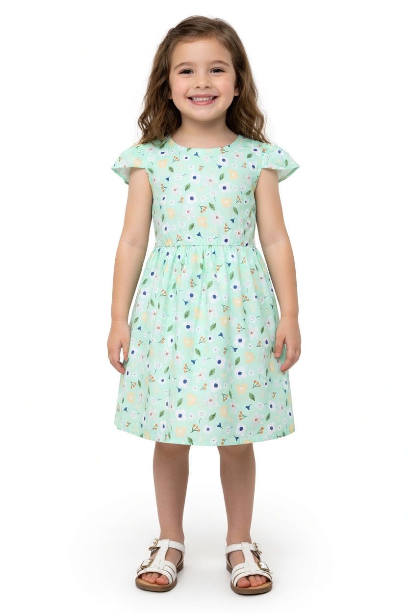 Floral Summer Dress - Green