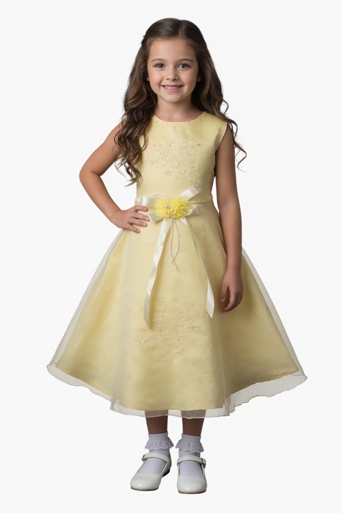 Satin Floral Party Dress