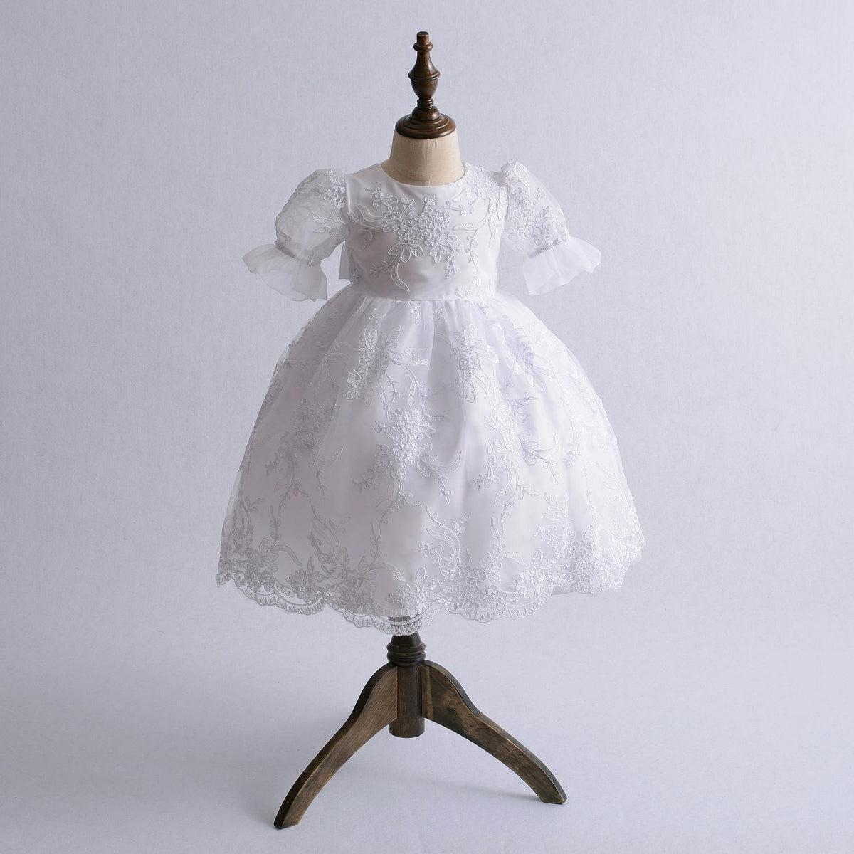 Lace Christening Gown Baptism Gown and Bonnet