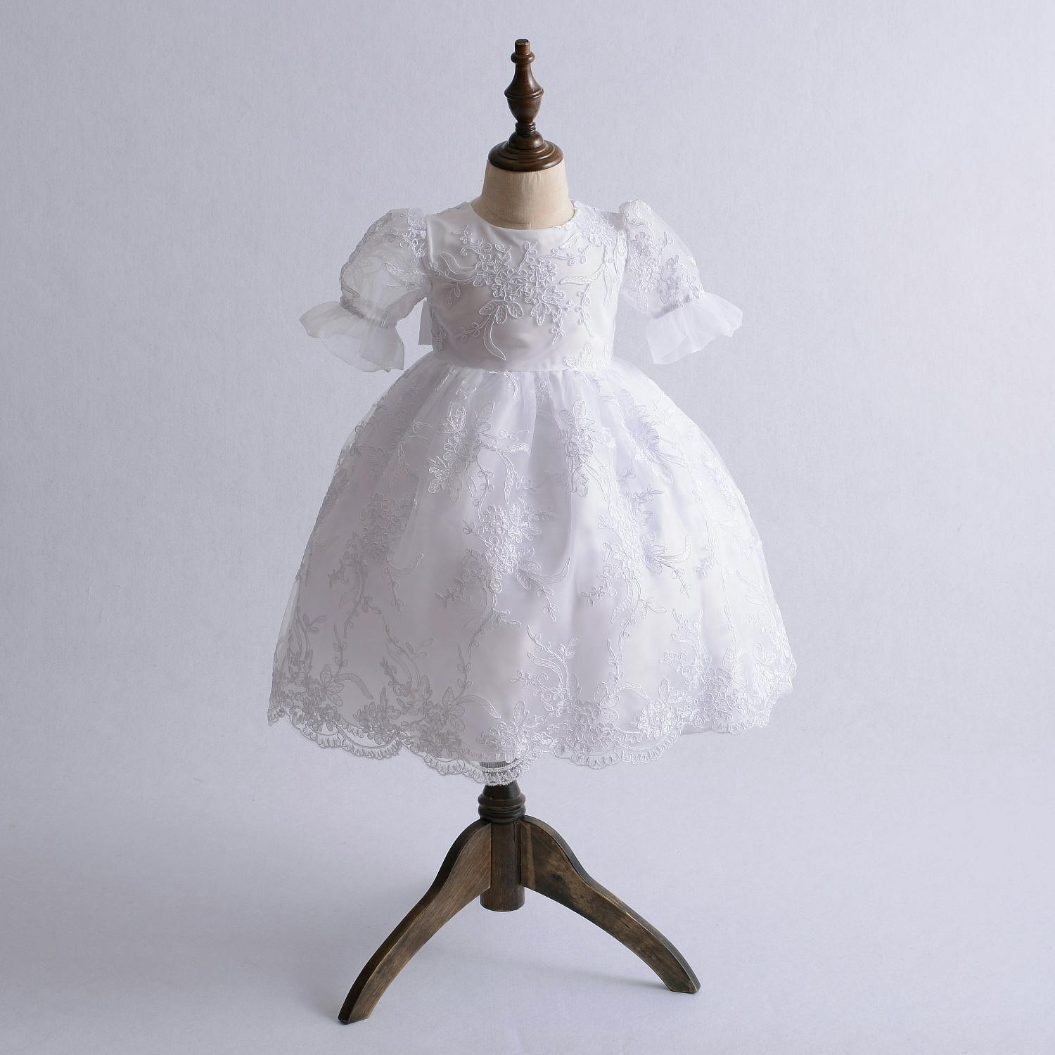 Lace Christening Gown Baptism Gown and Bonnet