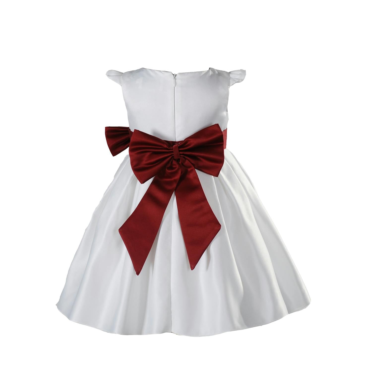 Satin Christening Party Dress with Headband