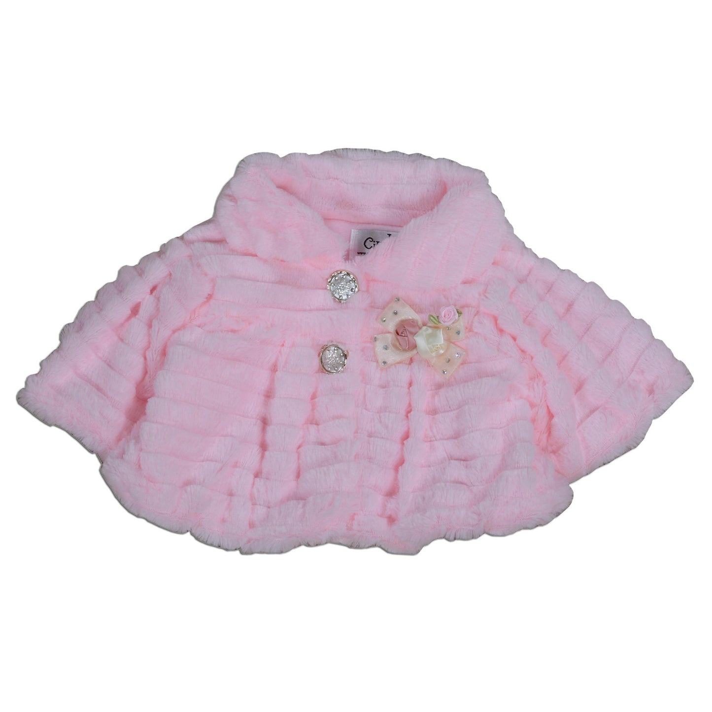 Faux Fur Coat Bolero - Pink