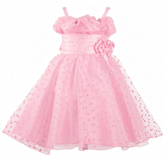 Heart Pattern Party Dress - Turquoise