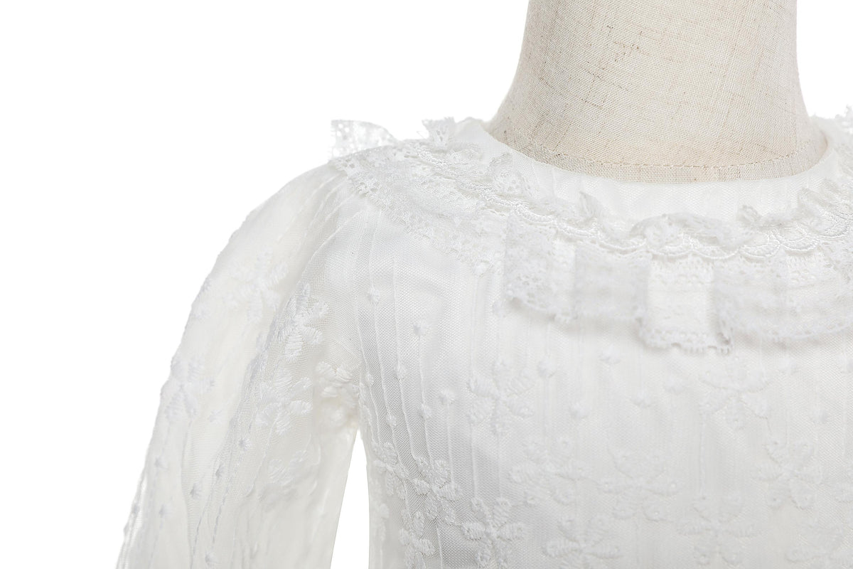 Lace Christening Party Dress and Bonnet