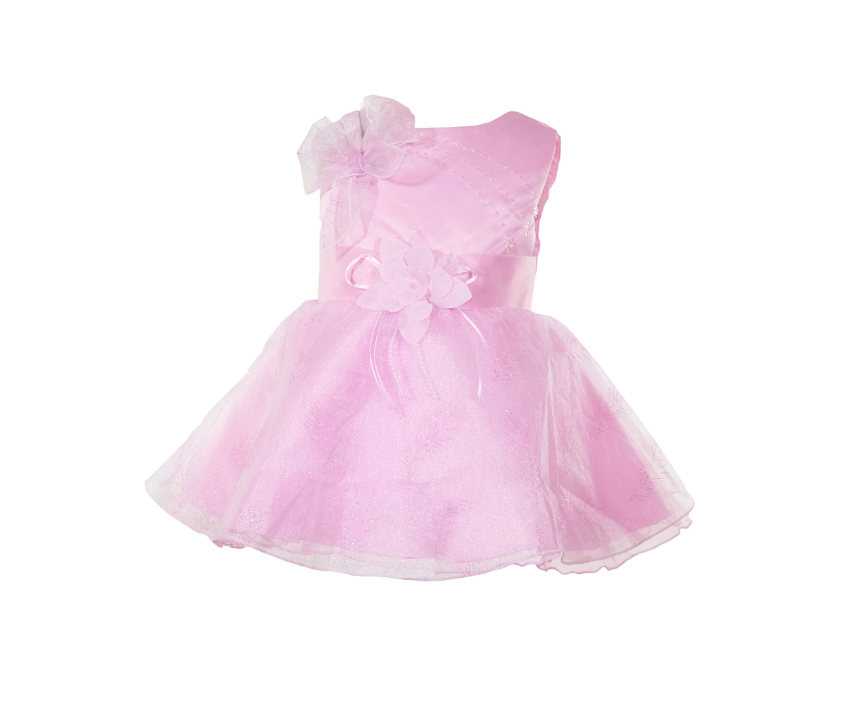 Baby Girls Beaded Organza Party Dress with Bow
