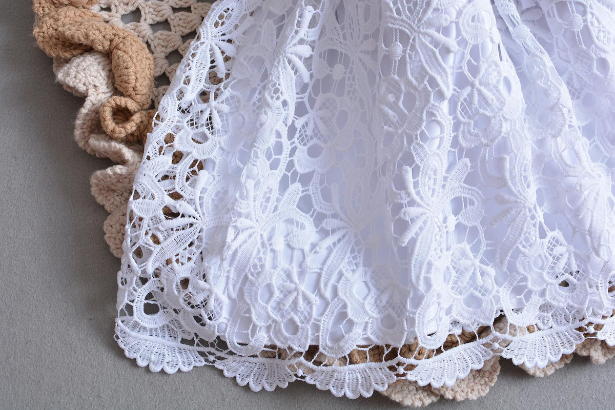 Lace Christening Gown with Bonnet