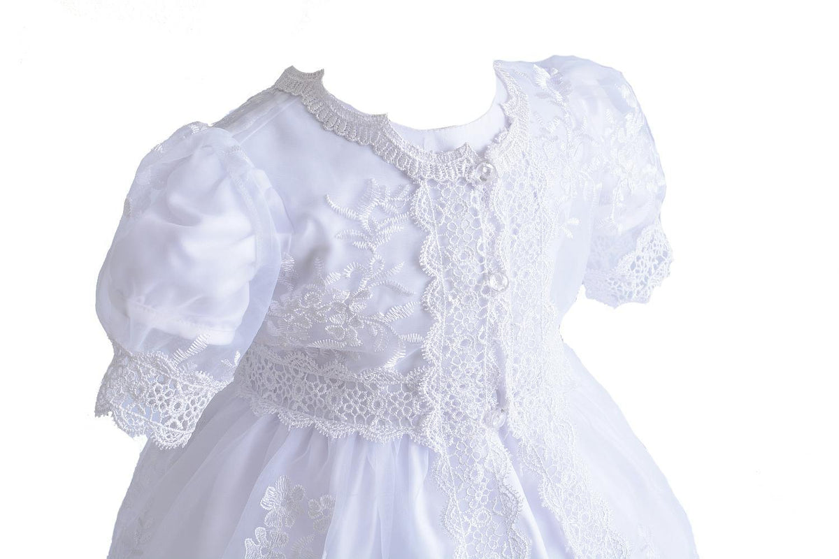 Christening Dress Cape and Bonnet Set