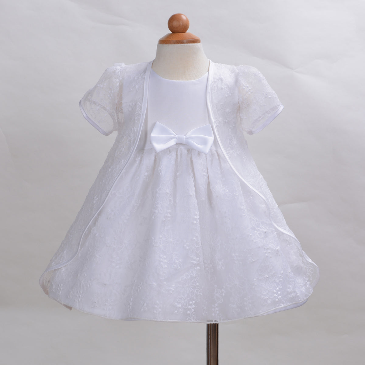 Floral Christening Dress With Cape